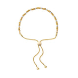 Silver and Yellow Gold Mixed Dainty Mini Disc Pumpkin Adjustable Bracelet