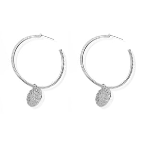 Moon Flower Hoops Earrings