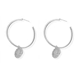 Moon Flower Hoops Earrings