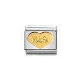 Nomination Classic Gold Wife Heart Charm - S&S Argento