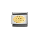 Nomination Classic Gold Oval Aquarius Charm - S&S Argento