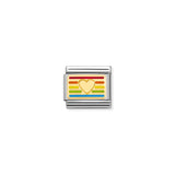 Nomination Classic Gold Rainbow Flag Heart Charm
