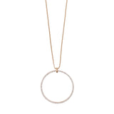 Pilgrim Rose Gold Cubic Zirconia Long Hoop Necklace - S&S Argento