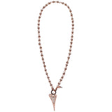 Rose (Long) Sparkle Heart Necklace - MD1800480 - S&S Argento