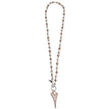 Miss Dee Two-Tone Rose Gold & Silver Knot Chain Sparkle Heart Necklace 1800572 (Longer Length)