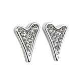 Silver Classic Small Heart CZ Stud Earrings