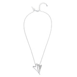 Miss Dee Silver Double Open and Sparkle Heart Necklace 1800635
