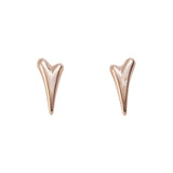 Rose Solid Heart Studs - 1800666 - S&S Argento