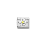 Nomination Classic Silver Flower with White & Yellow CZ Charm