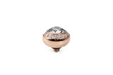 Rose Gold Tondo Deluxe 10mm White Crystal - S&S Argento