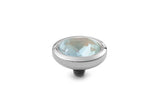 Stainless Steel Piave 9x11mm White Opal - S&S Argento