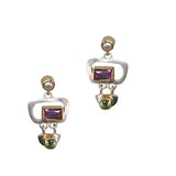 Paula Bolton Kaleidoscope Earrings with Amethyst Peridot and Pearl
