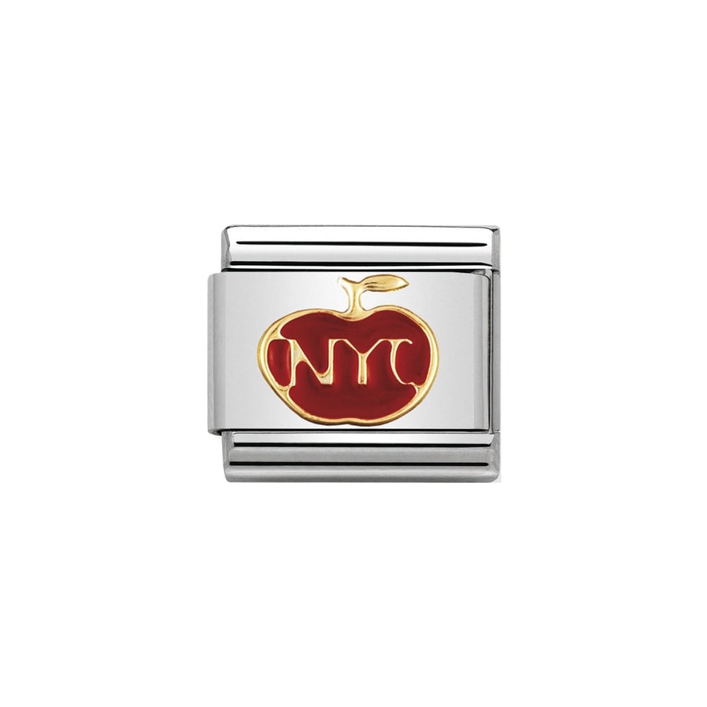 Nomination Classic Apple with New York NYC Charm - S&S Argento