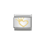 Nomination Classic Gold Heart With Crown Charm - S&S Argento
