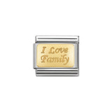 Nomination Classic Gold I Love Family Charm - S&S Argento