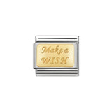 Nomination Classic Gold Make A Wish Plate Charm - S&S Argento