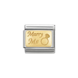 Nomination Classic Gold Marry Me Plate Charm - S&S Argento