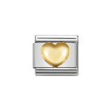 Nomination Classic Gold Raised Heart Charm - S&S Argento