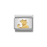 Nomination Classic Gold Seated Cat Charm - S&S Argento