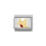 Nomination Classic Gold & Red Robin Charm - S&S Argento