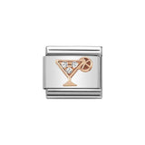 Nomination Classic Rose Gold & White CZ Cocktail Charm - S&S Argento