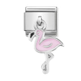 Nomination Classic Silver & Pink Flamingo Drop Charm - S&S Argento