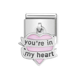 Nomination Classic Silver & Pink You're In My Heart Drop Charm - S&S Argento