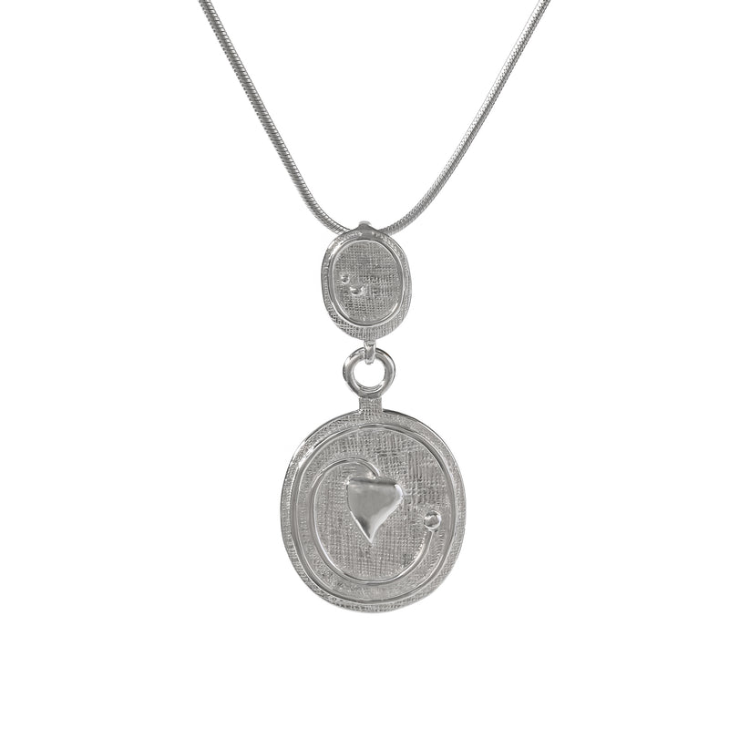 Sterling Silver Mackintosh Style Double Round Pendant