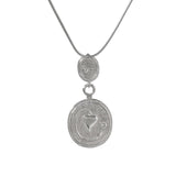 Sterling Silver Mackintosh Style Double Round Pendant