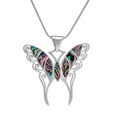Sterling Silver and Abalone Shell Butterfly (Large) Pendant