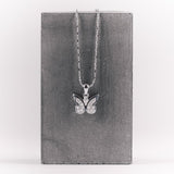Silver & Cubic Zirconia Butterfly Necklace