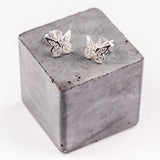 Silver & Cubic Zirconia Butterfly Stud Earrings