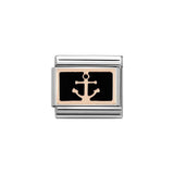 Nomination Classic Rose Gold & Black Anchor Charm - S&S Argento