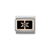 Nomination Classic Rose Gold & Black Boat Wheel Charm - S&S Argento