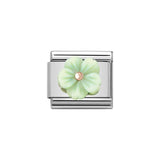 Nomination Classic Rose Gold 3D Green Flower Charm - S&S Argento