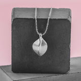 Silver Satin Leaf Necklace