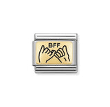 Nomination Classic Gold & Black BFF Pinky Promise Charm