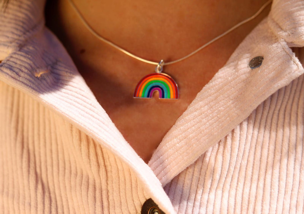 Sterling Silver Rainbow Necklace