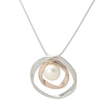 Silver Rose Gold & Fresh Water Pearl Necklace