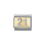 Nomination Classic Gold & Silver Glitter 21 Plate Charm