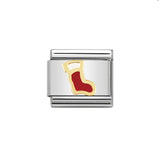 Nomination Classic Gold & Red Stocking Sock Charm
