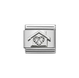 Nomination Classic Silver CZ Home with Heart Charm