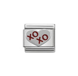 Nomination Classic Silver and Red XOXO Heart Charm