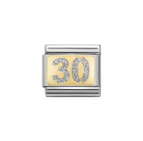 Nomination Classic Gold & Silver Glitter 30 Plate Charm