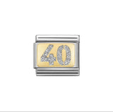 Nomination Classic Gold & Silver Glitter 40 Plate Charm