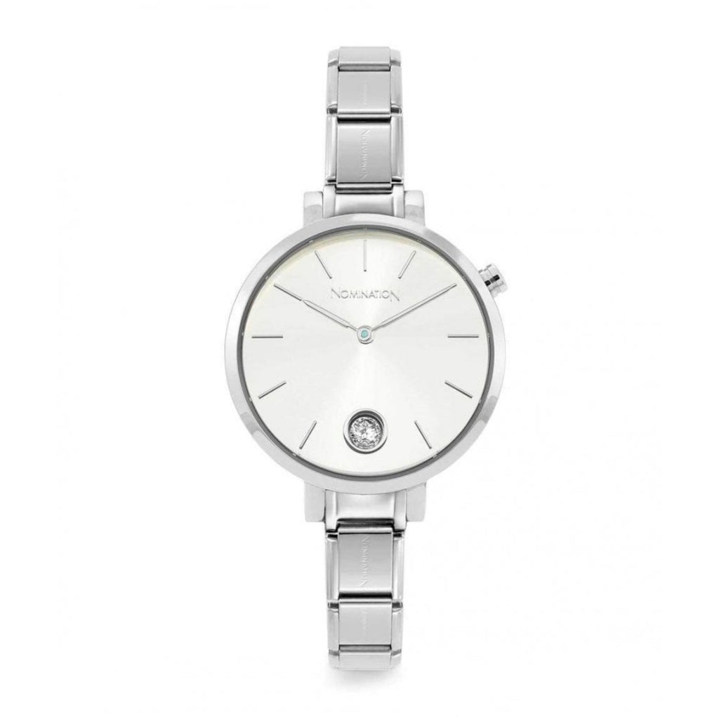 Nomination Paris Classic Stainless Steel & Round Silver CZ Dial Watch
