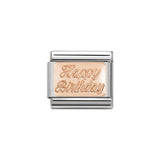 Nomination Classic Rose Gold Happy Birthday Charm - S&S Argento