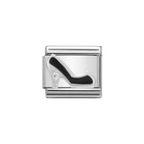 Nomination Classic CZ Silver and Black Shoe Charm - S&S Argento