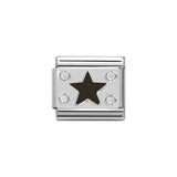 Nomination Classic CZ Silver and Black Star Charm - S&S Argento