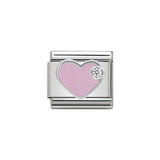 Nomination Classic CZ Silver and Pink Heart Charm - S&S Argento